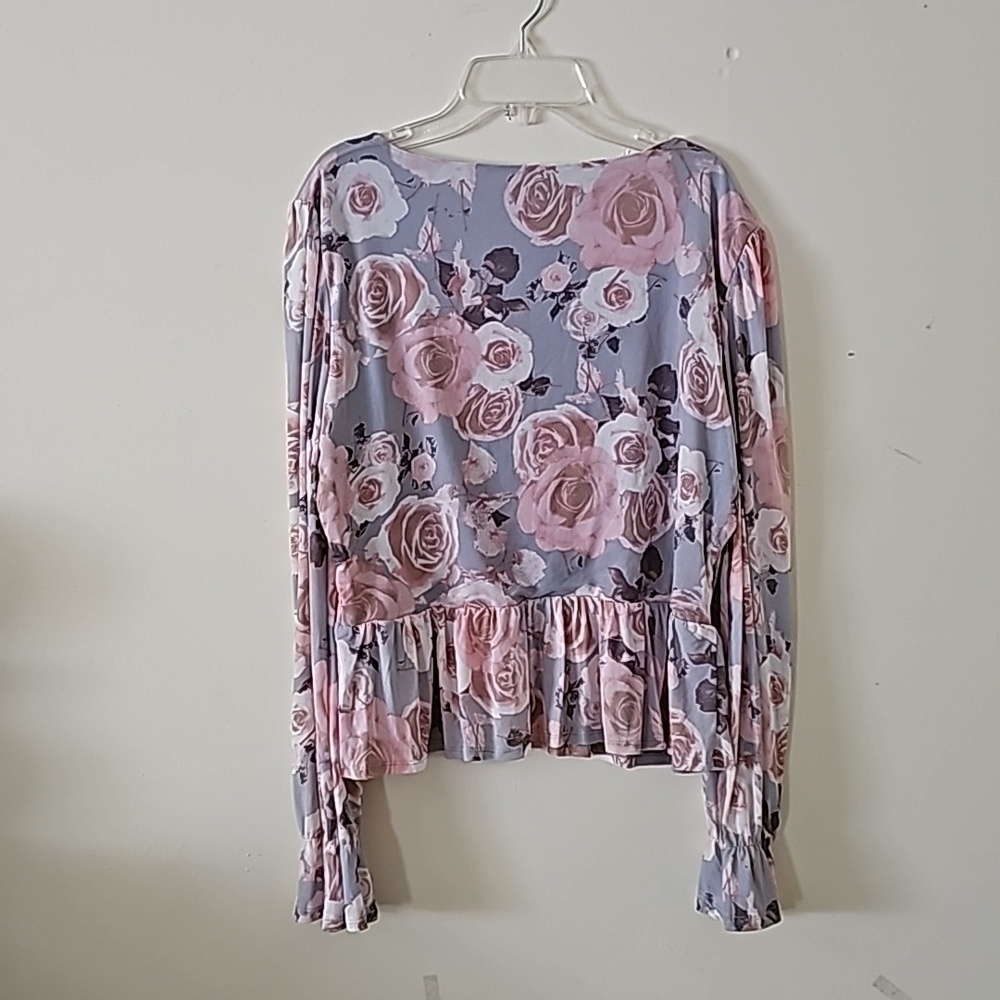 Francesca's Collections Women's Floral Long Sleeves Blouse Sie XL - Picture 5 of 7